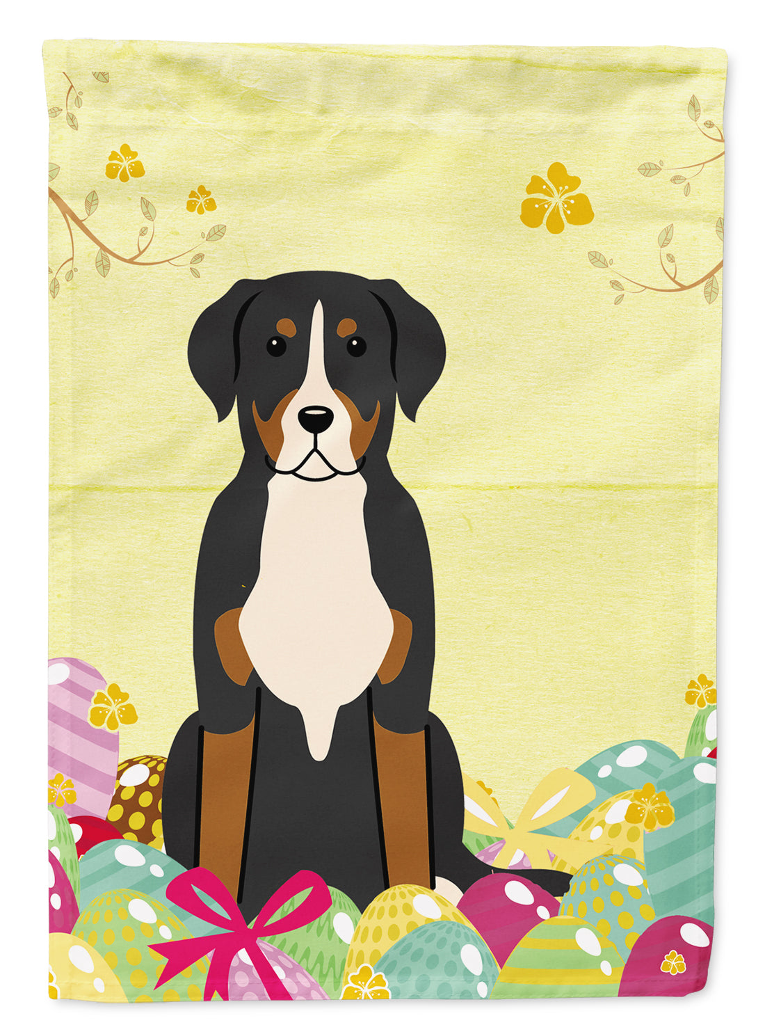 Easter Eggs Greater Swiss Mountain Dog Flag Garden Size BB6037GF  the-store.com.