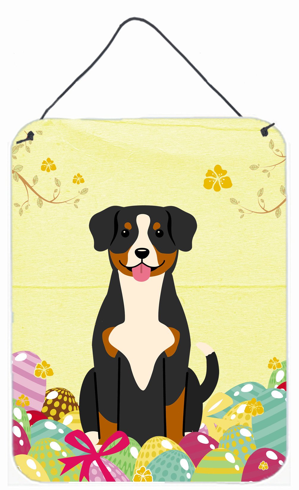 Easter Eggs Entlebucher Wall or Door Hanging Prints BB6038DS1216 by Caroline's Treasures