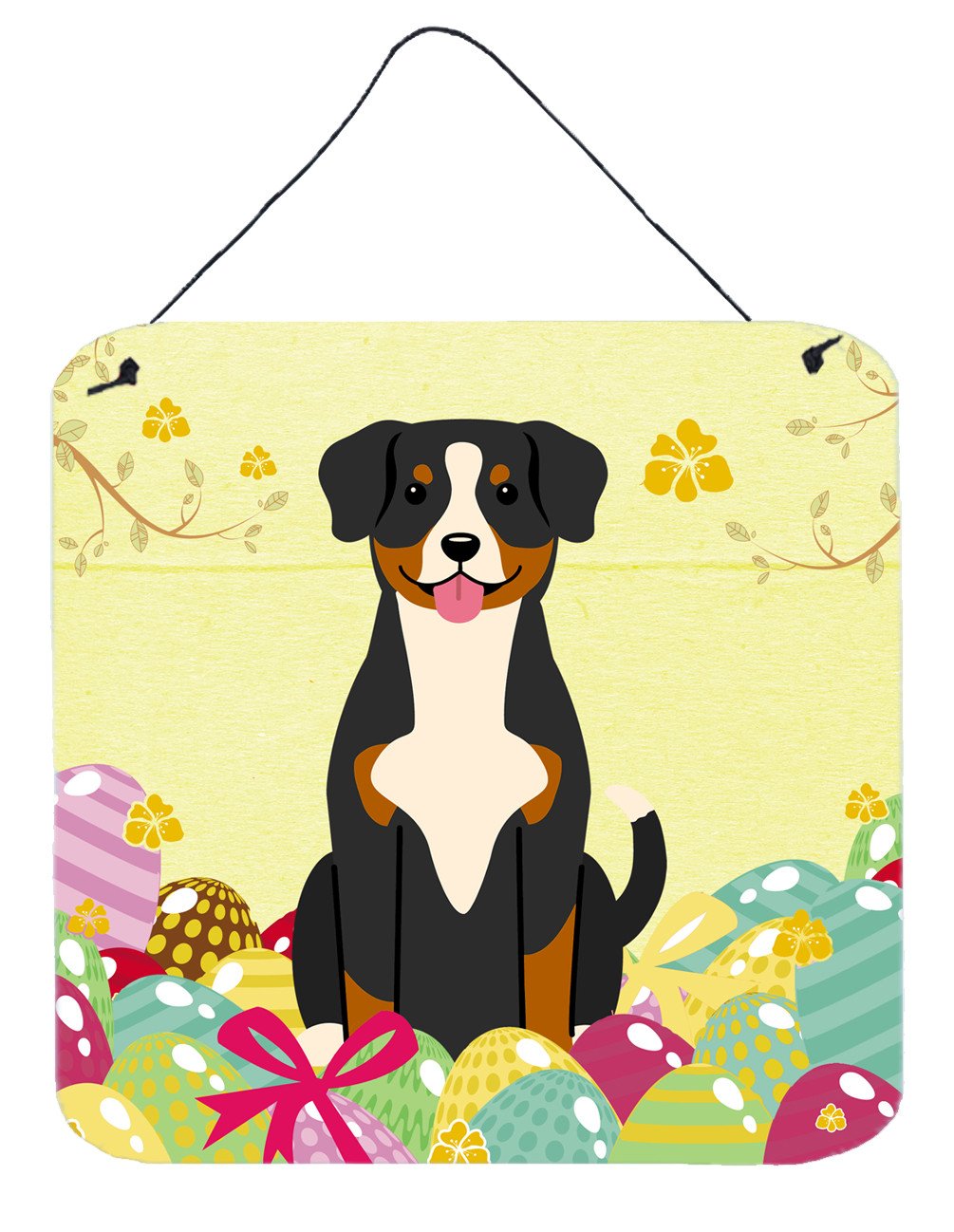 Easter Eggs Entlebucher Wall or Door Hanging Prints BB6038DS66 by Caroline's Treasures