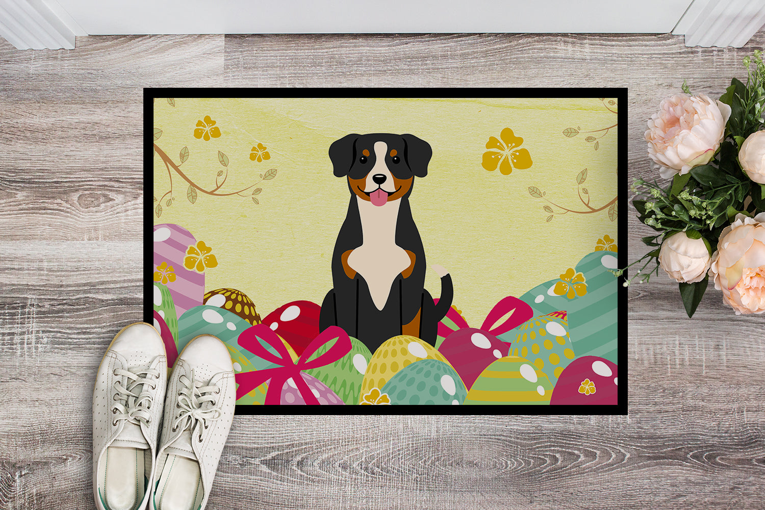 Easter Eggs Entlebucher Indoor or Outdoor Mat 18x27 BB6038MAT - the-store.com