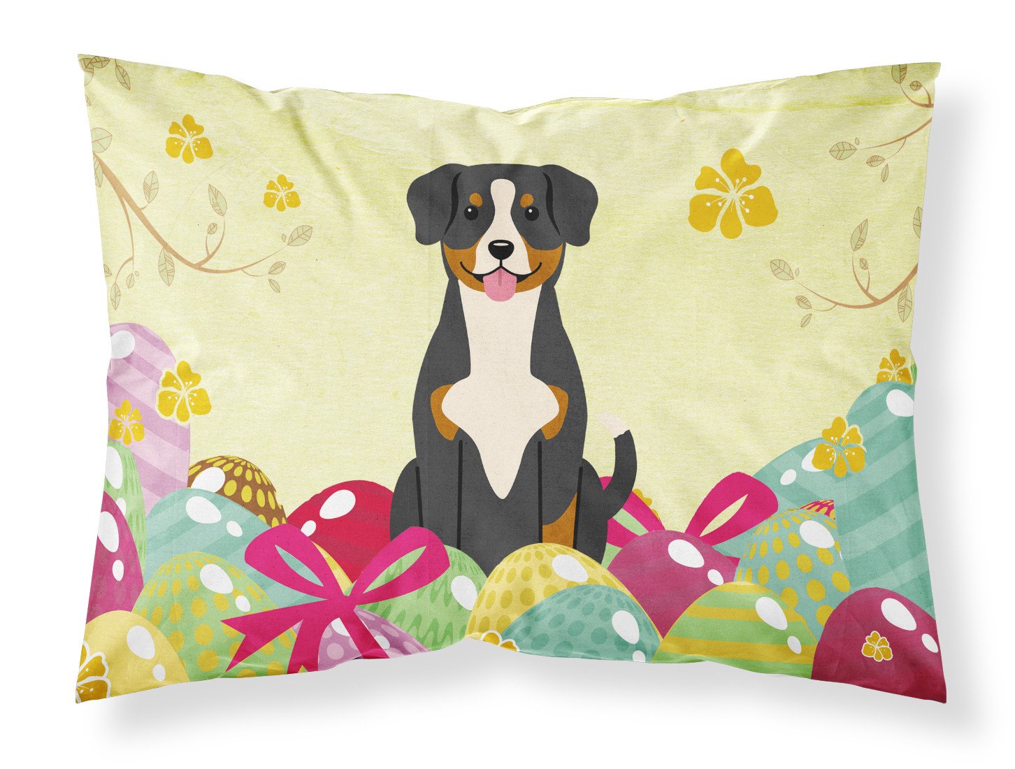 Easter Eggs Entlebucher Fabric Standard Pillowcase BB6038PILLOWCASE by Caroline's Treasures