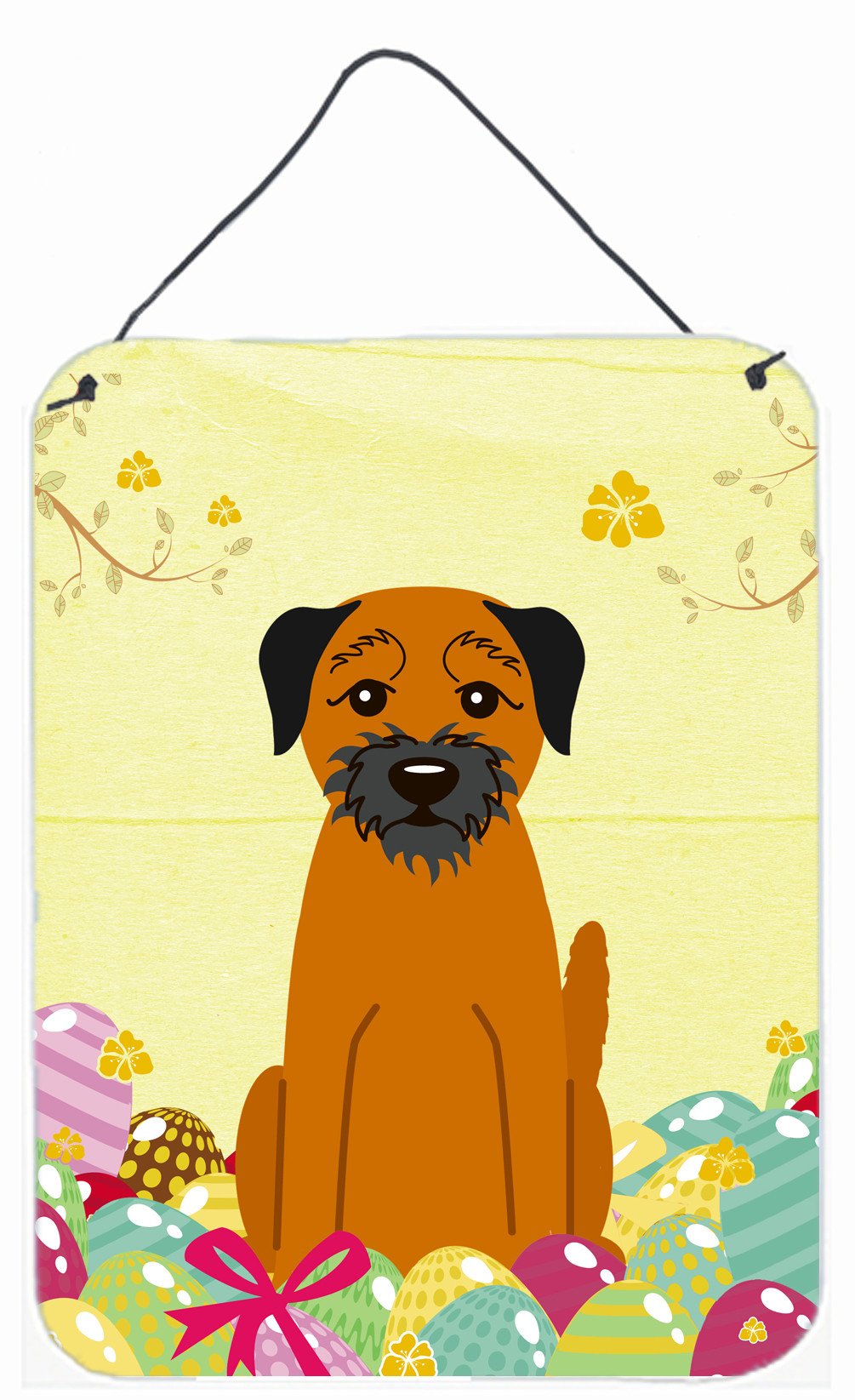 Easter Eggs Border Terrier Wall or Door Hanging Prints BB6039DS1216 by Caroline's Treasures