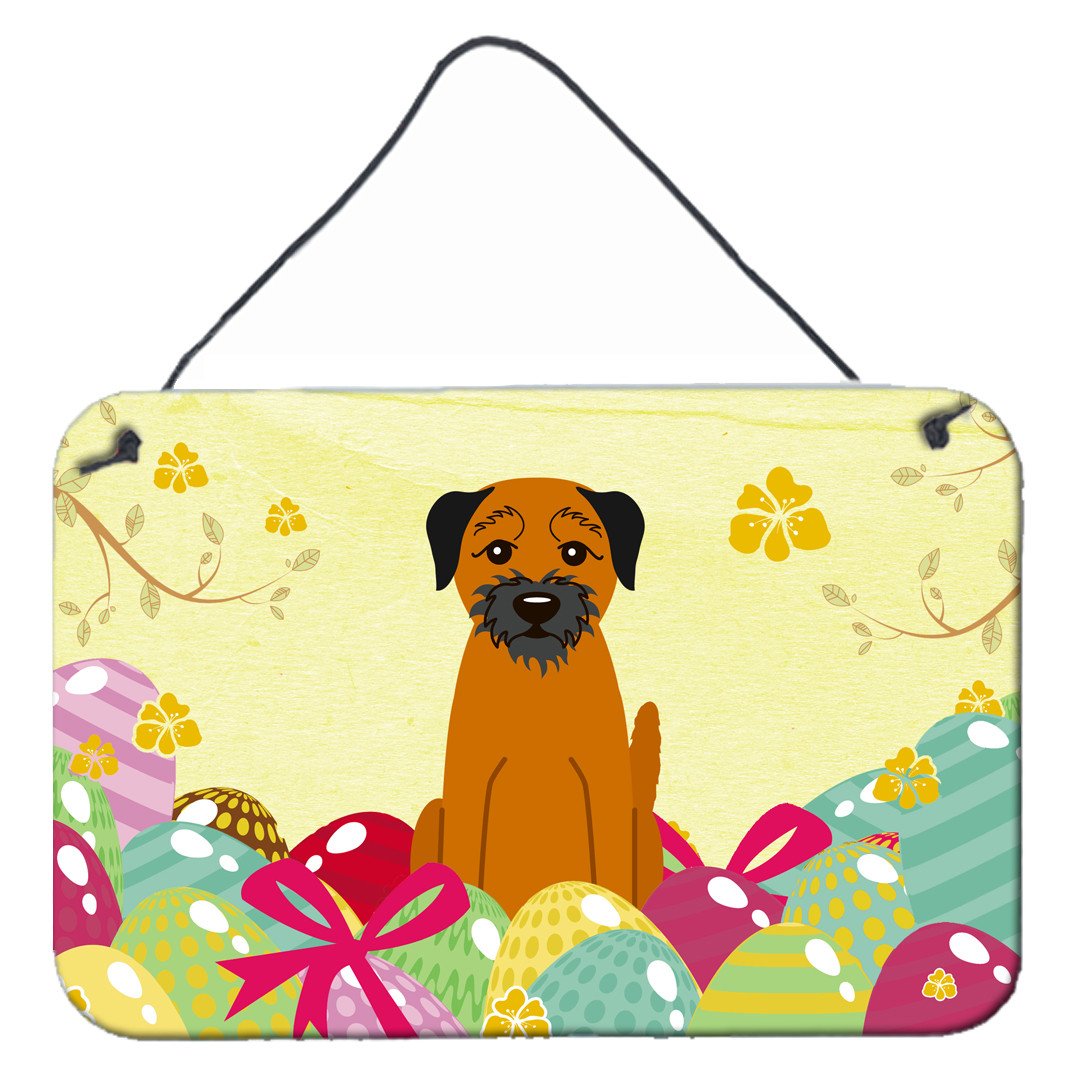 Easter Eggs Border Terrier Wall or Door Hanging Prints BB6039DS812 by Caroline's Treasures