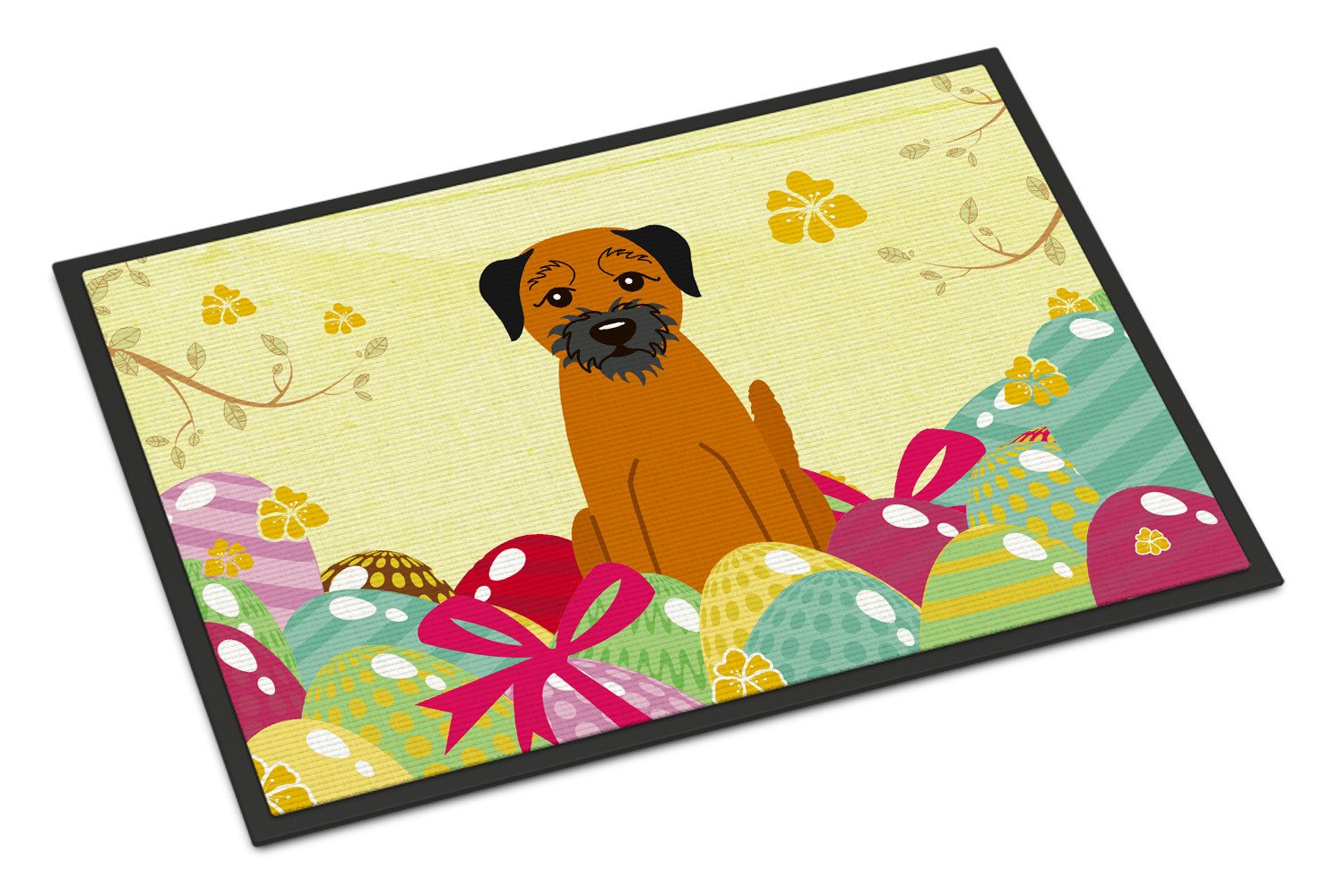 Easter Eggs Border Terrier Indoor or Outdoor Mat 24x36 BB6039JMAT by Caroline's Treasures