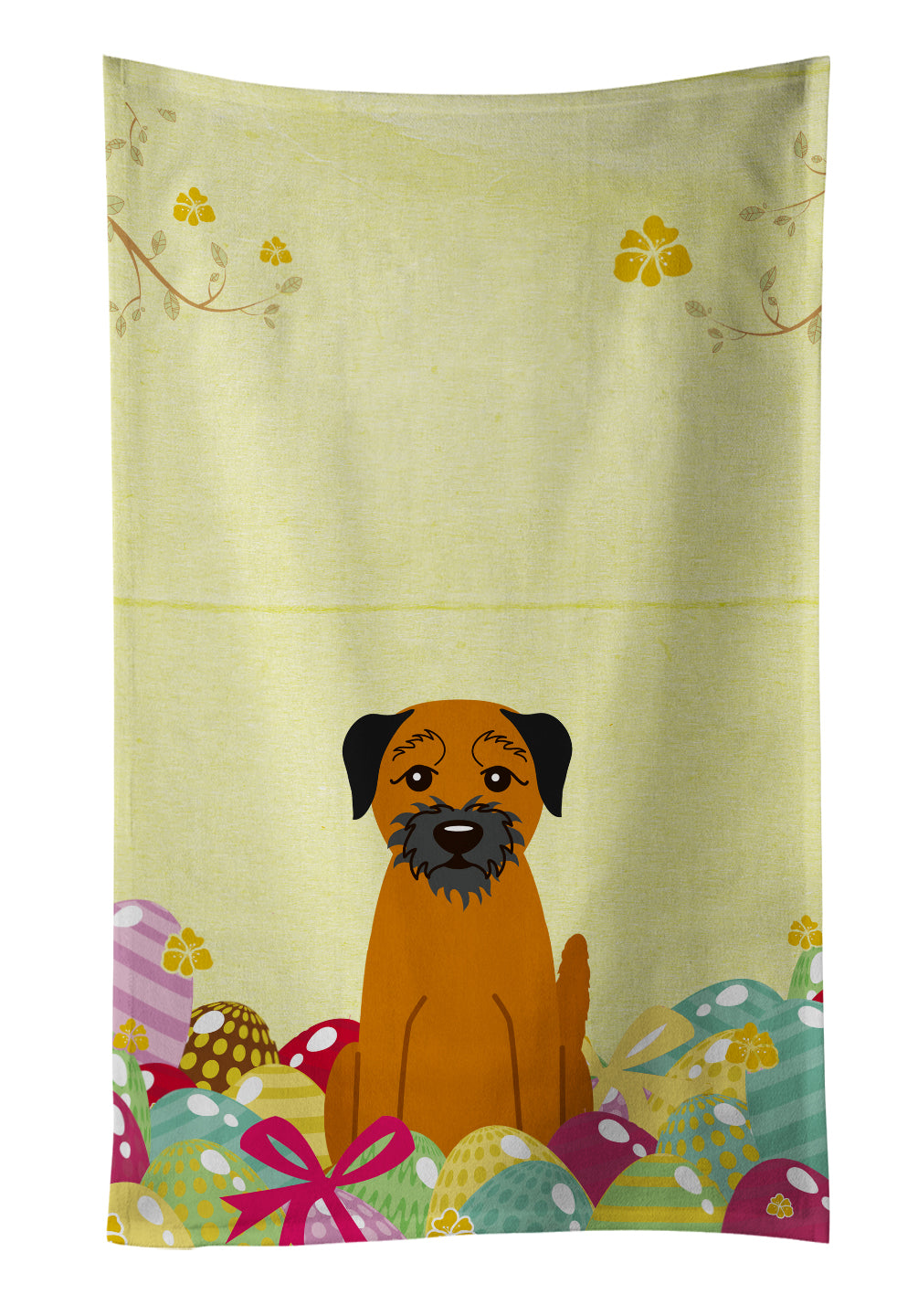 Easter Eggs Border Terrier Kitchen Towel BB6039KTWL - the-store.com