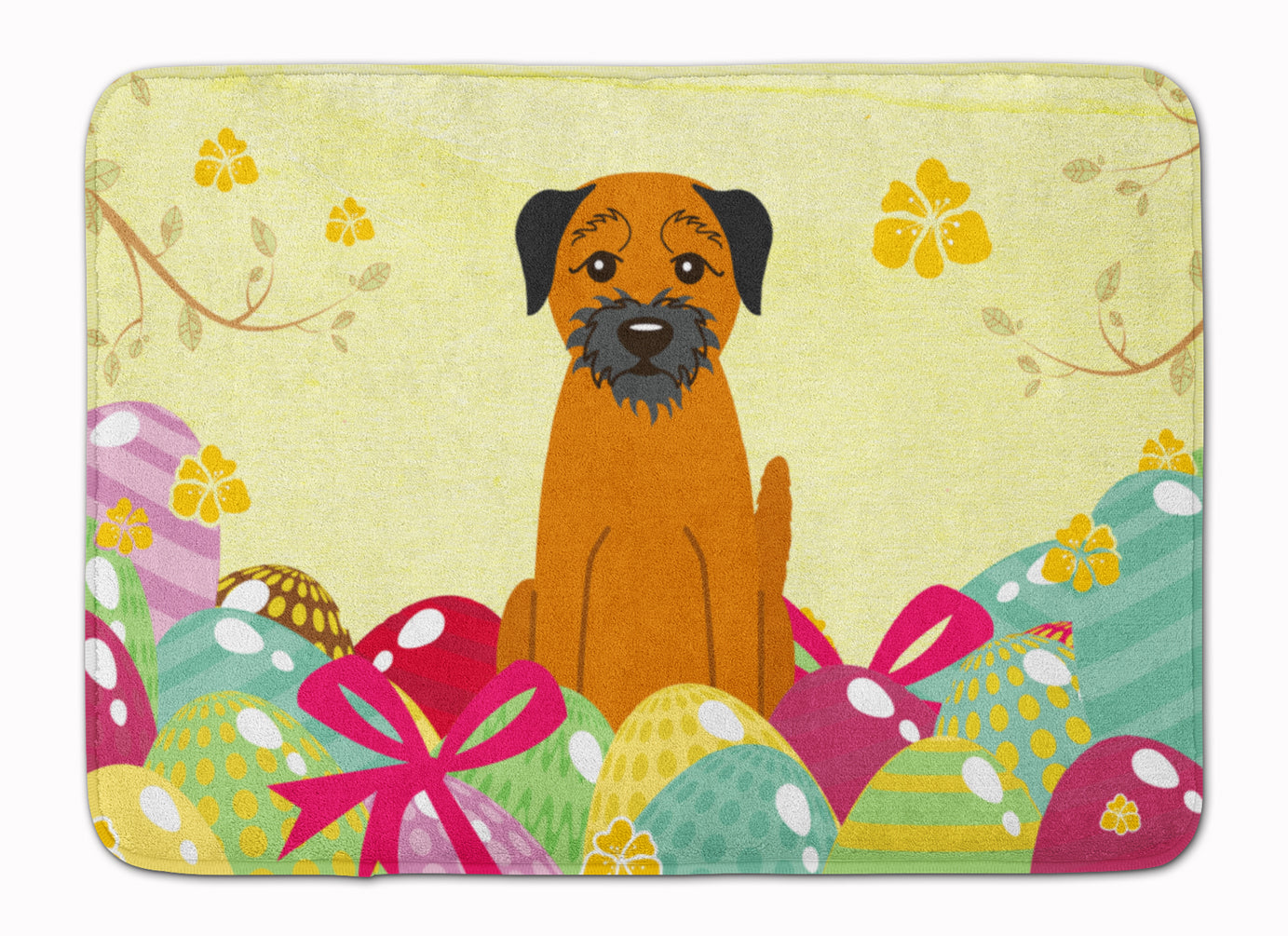 Easter Eggs Border Terrier Machine Washable Memory Foam Mat BB6039RUG - the-store.com