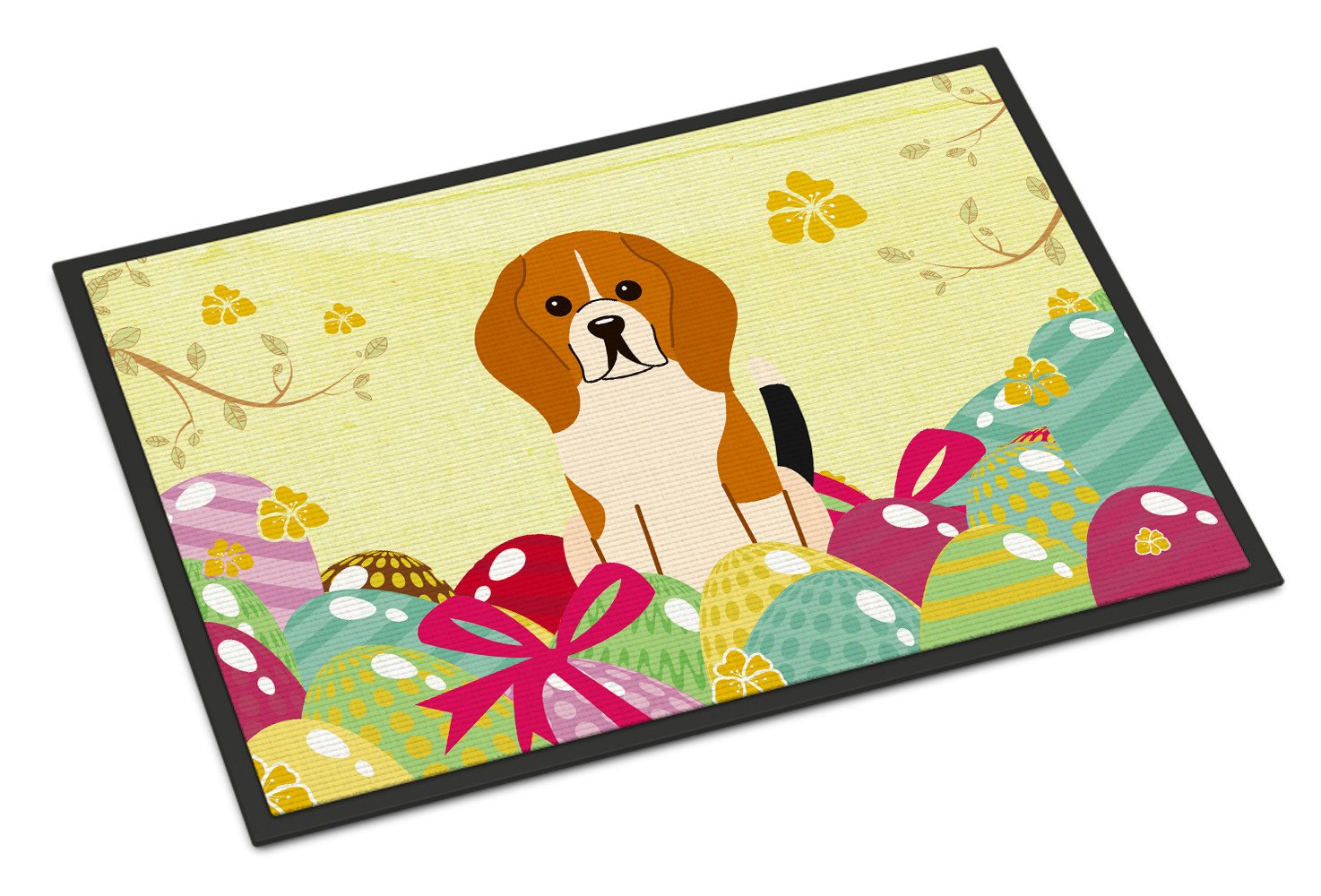 Easter Eggs Beagle Tricolor Indoor or Outdoor Mat 24x36 BB6040JMAT by Caroline's Treasures