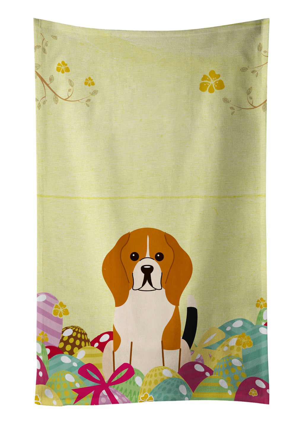 Easter Eggs Beagle Tricolor Kitchen Towel BB6040KTWL - the-store.com