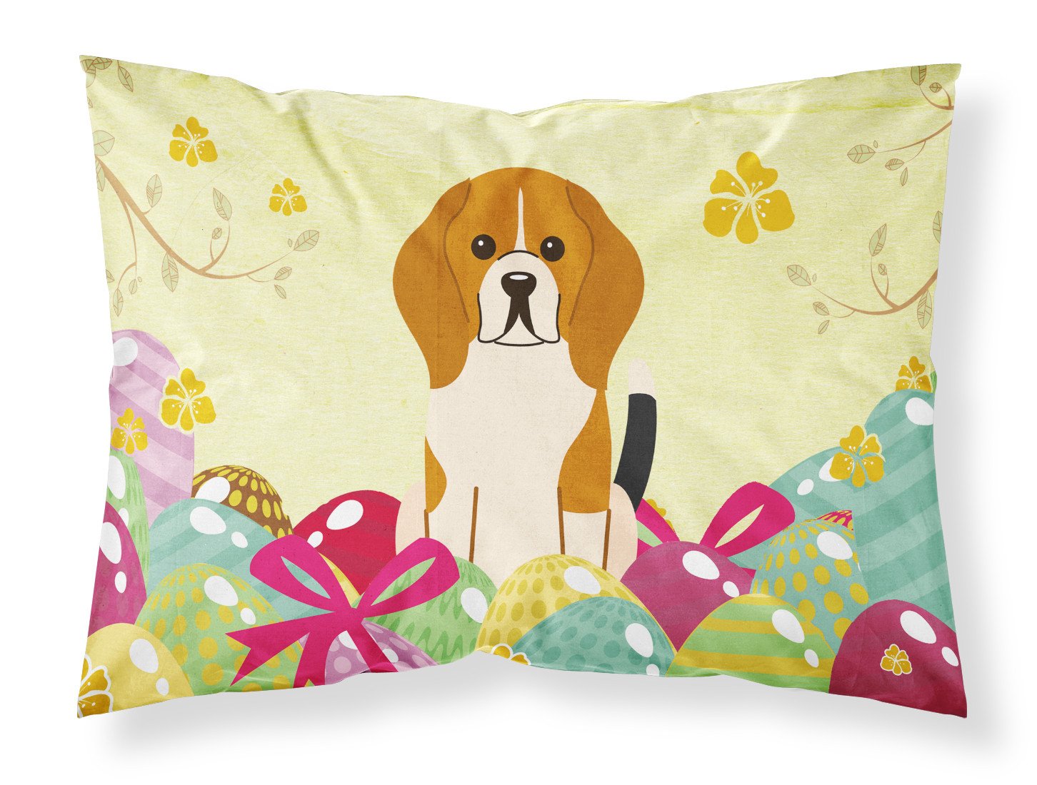 Easter Eggs Beagle Tricolor Fabric Standard Pillowcase BB6040PILLOWCASE by Caroline's Treasures