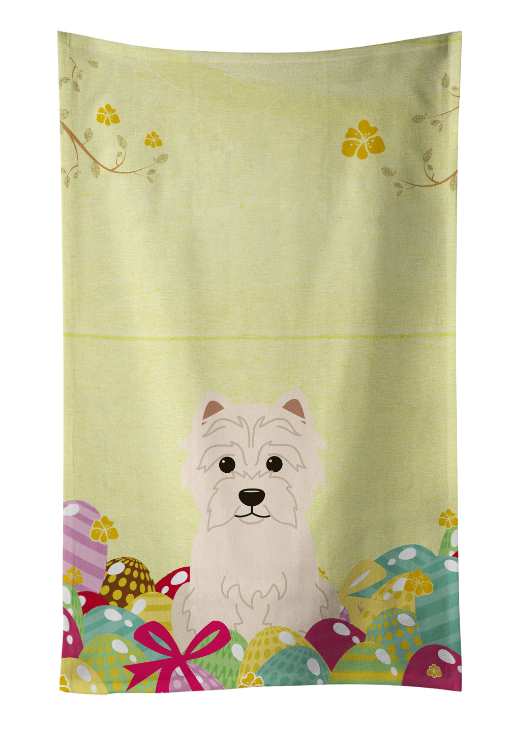 Easter Eggs Westie Kitchen Towel BB6042KTWL - the-store.com