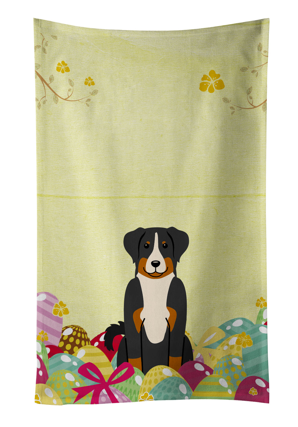 Easter Eggs Appenzeller Sennenhund Kitchen Towel BB6043KTWL - the-store.com