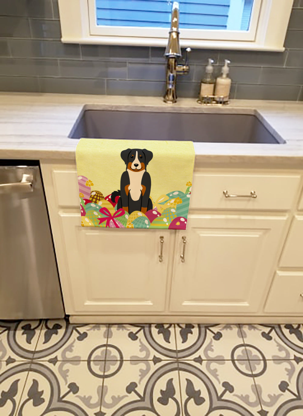 Easter Eggs Appenzeller Sennenhund Kitchen Towel BB6043KTWL - the-store.com