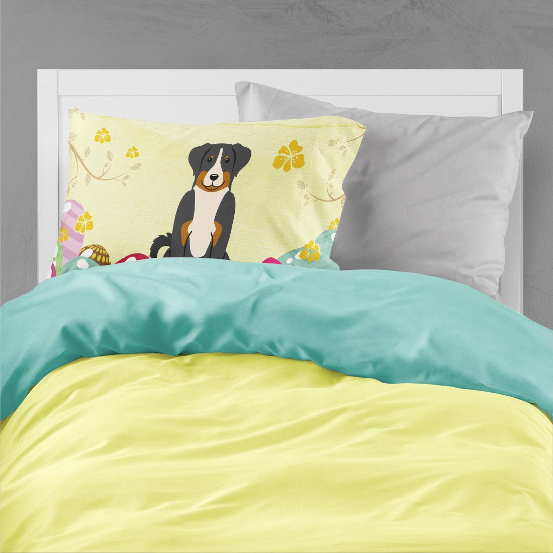 Easter Eggs Appenzeller Sennenhund Fabric Standard Pillowcase BB6043PILLOWCASE by Caroline's Treasures