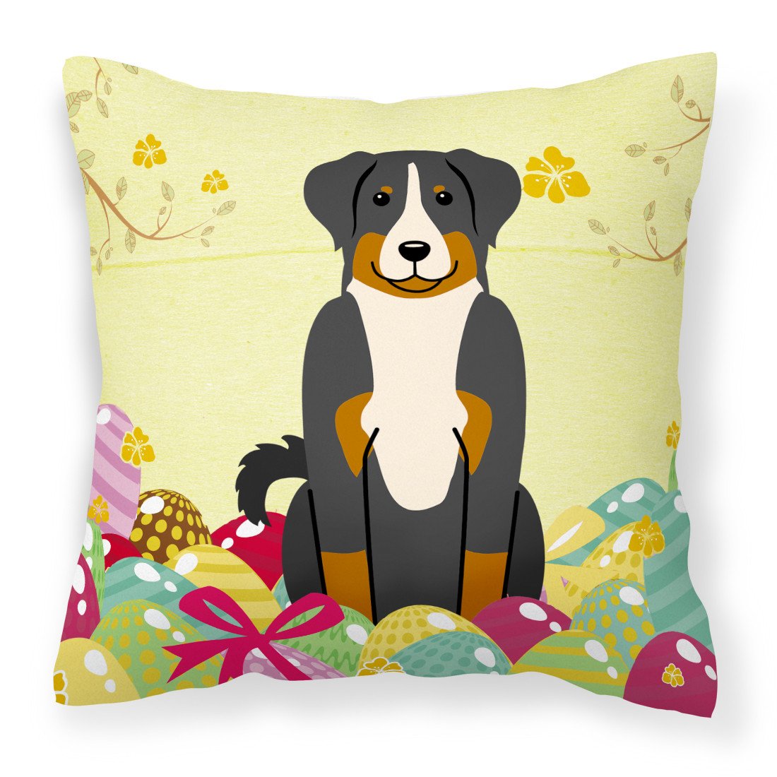 Easter Eggs Appenzeller Sennenhund Fabric Decorative Pillow BB6043PW1818 by Caroline's Treasures