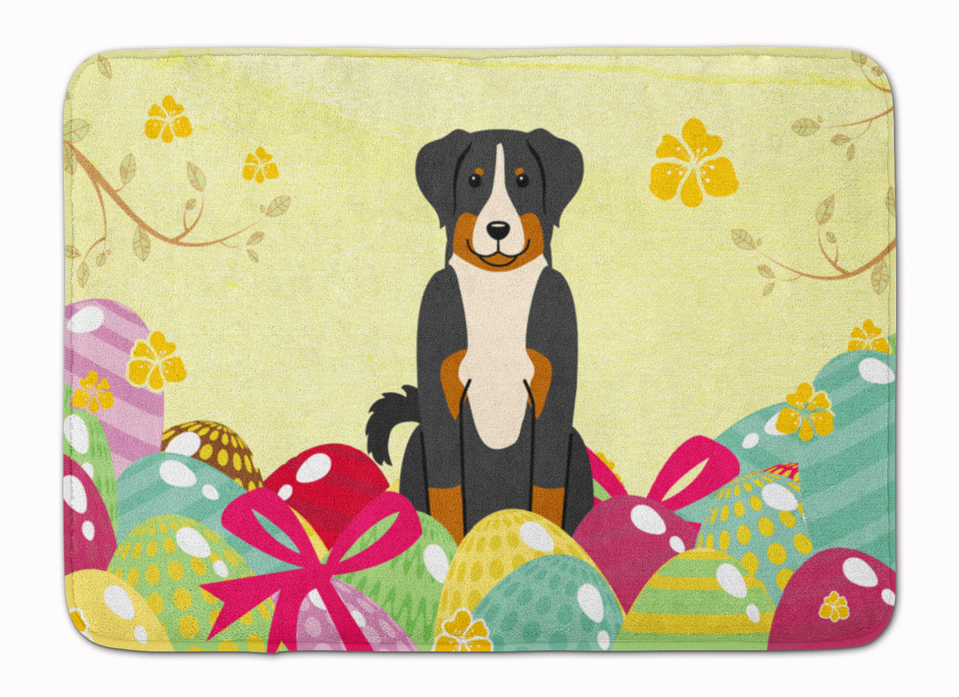 Easter Eggs Appenzeller Sennenhund Machine Washable Memory Foam Mat BB6043RUG - the-store.com