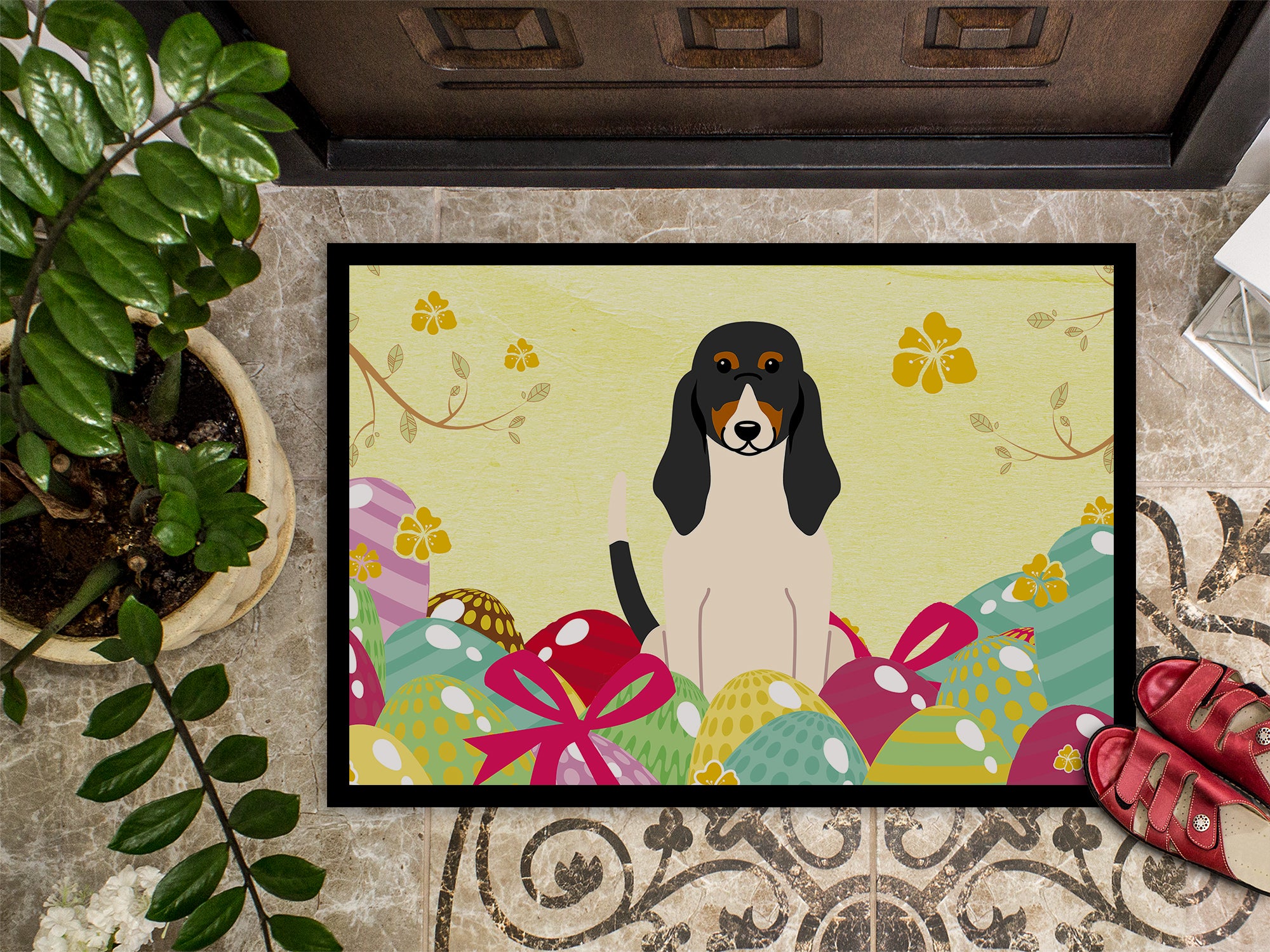 Easter Eggs Swiss Hound Indoor or Outdoor Mat 18x27 BB6044MAT - the-store.com