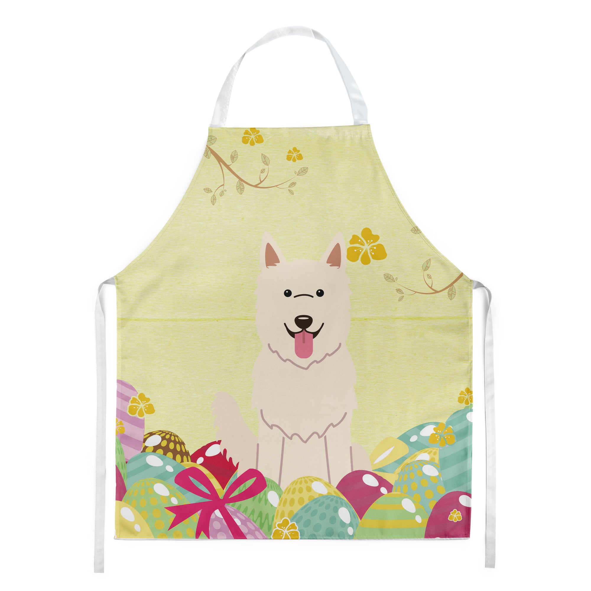 Easter Eggs White German Shepherd Apron BB6045APRON  the-store.com.