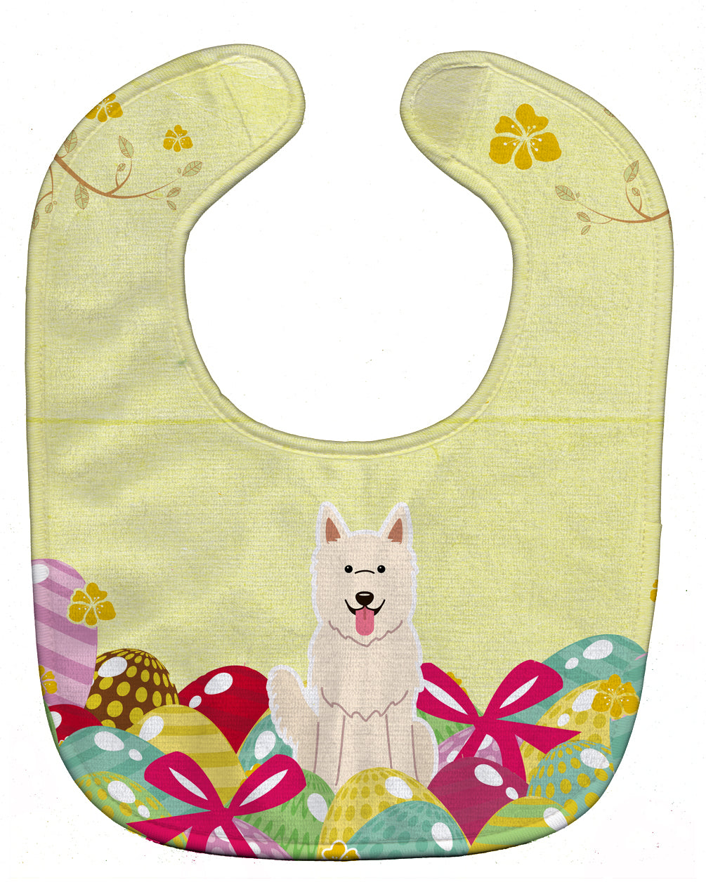 Easter Eggs White German Shepherd Baby Bib BB6045BIB - the-store.com