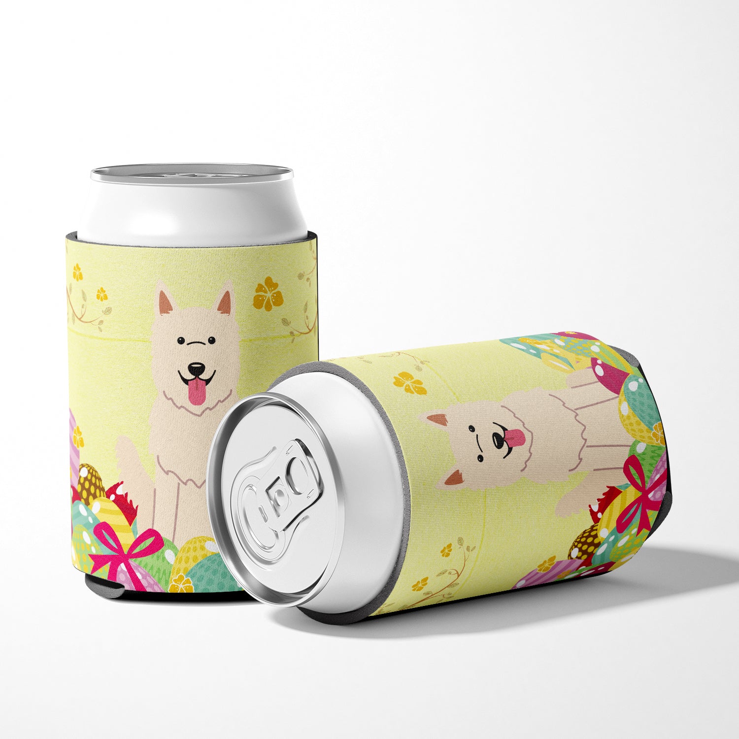 Easter Eggs White German Shepherd Can or Bottle Hugger BB6045CC  the-store.com.