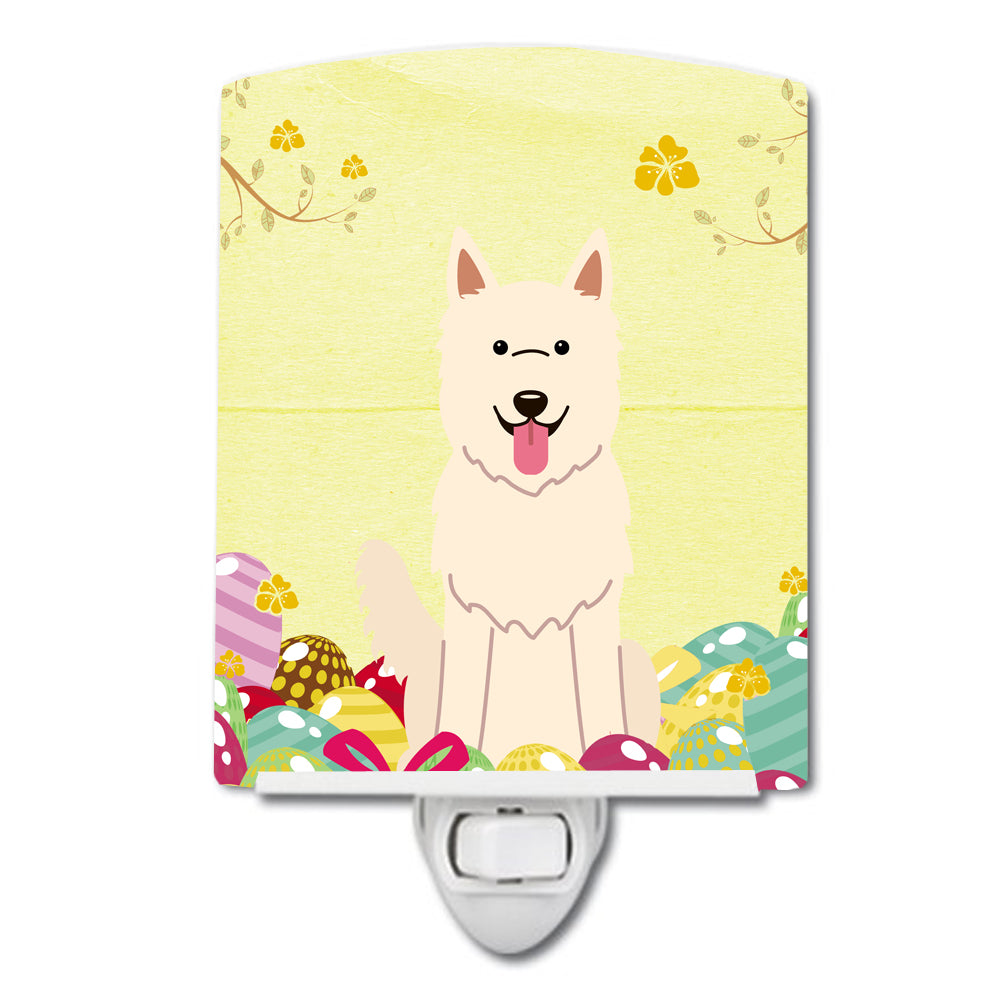 Easter Eggs White German Shepherd Ceramic Night Light BB6045CNL - the-store.com