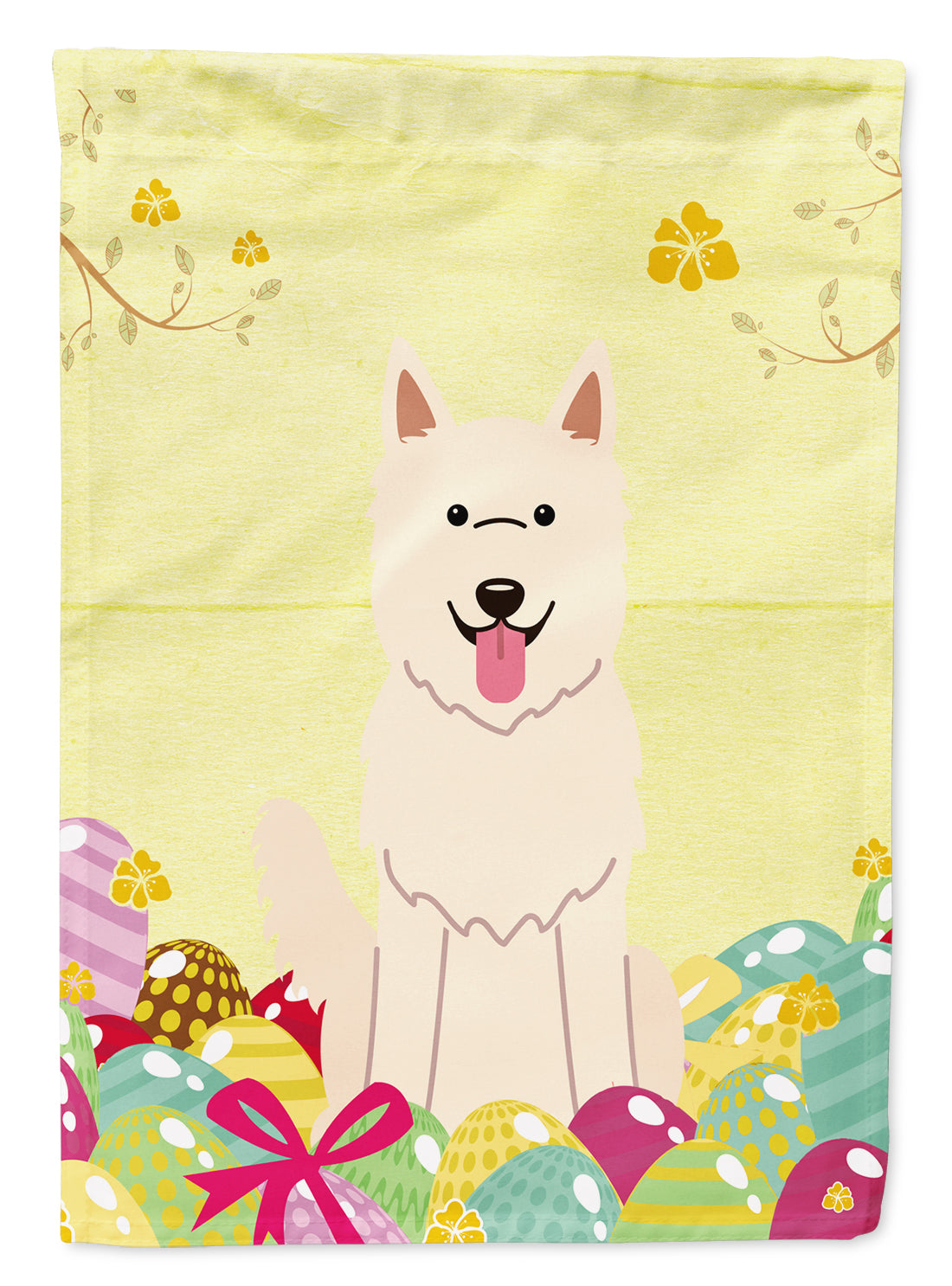 Easter Eggs White German Shepherd Flag Garden Size BB6045GF  the-store.com.