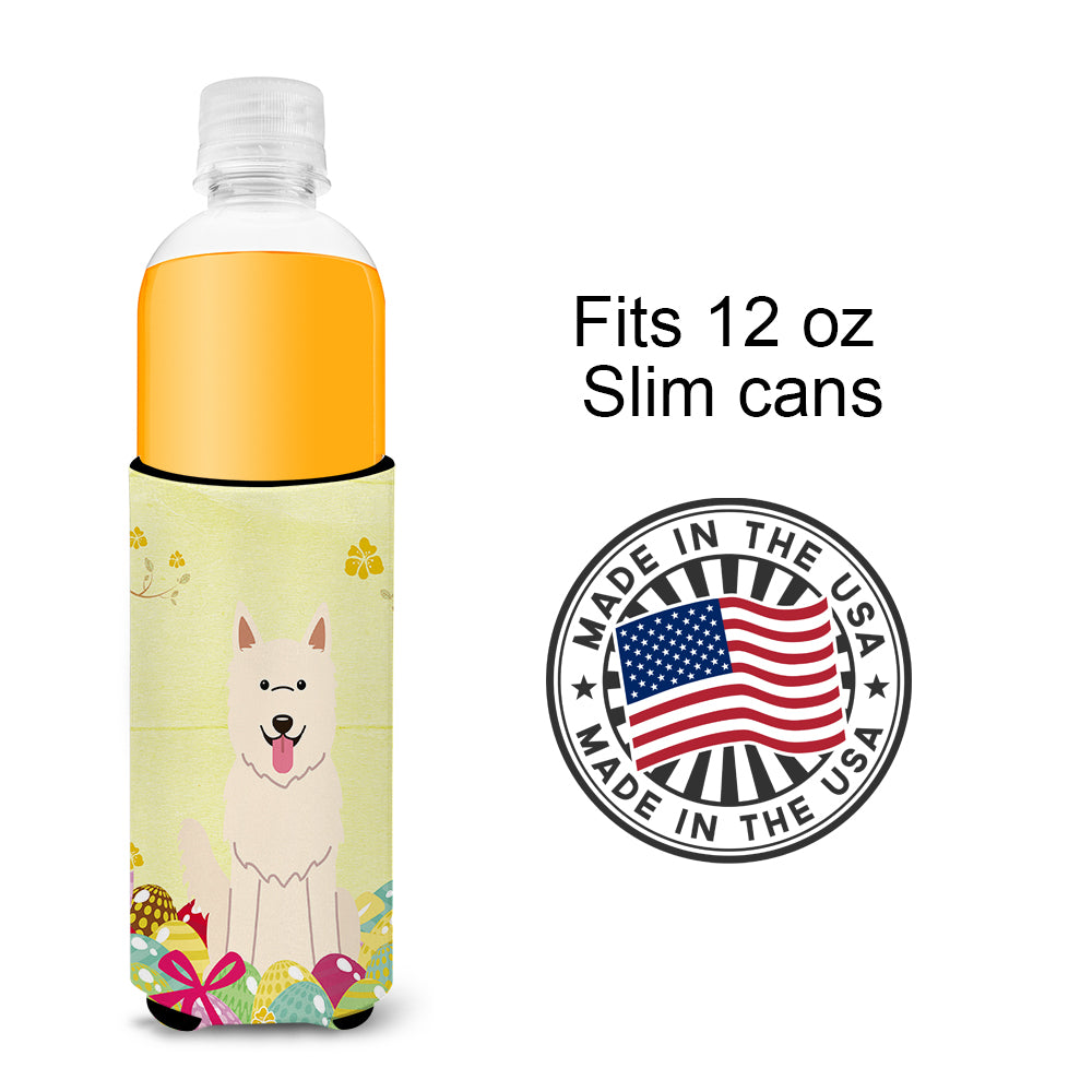 Easter Eggs White German Shepherd  Ultra Hugger for slim cans BB6045MUK  the-store.com.