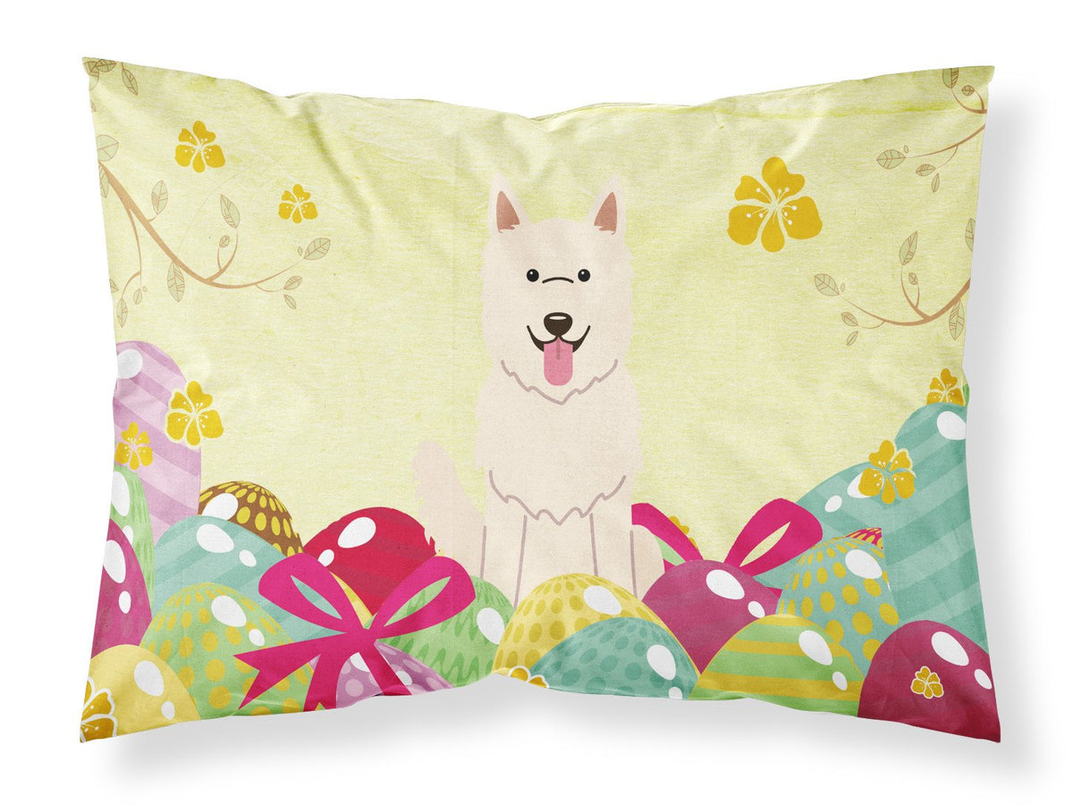 Easter Eggs White German Shepherd Fabric Standard Pillowcase BB6045PILLOWCASE by Caroline&#39;s Treasures