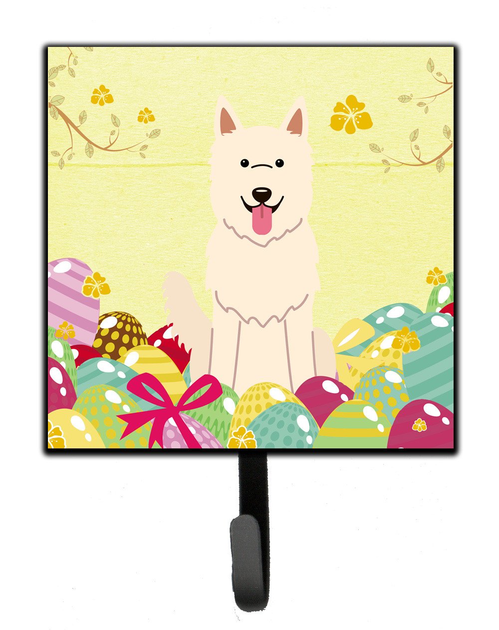 Easter Eggs White German Shepherd Leash or Key Holder BB6045SH4 by Caroline&#39;s Treasures