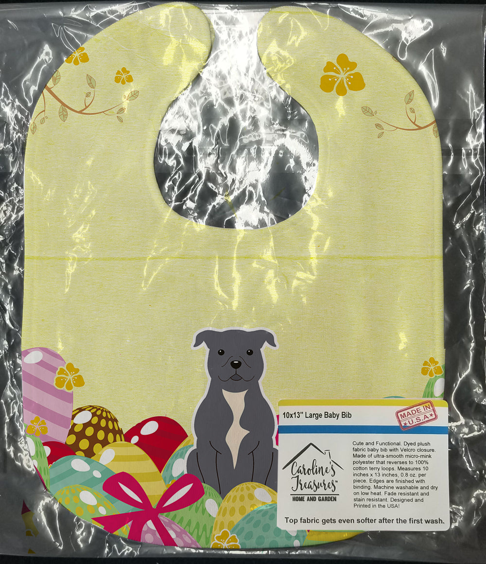 Easter Eggs Staffordshire Bull Terrier Blue Baby Bib BB6046BIB - the-store.com