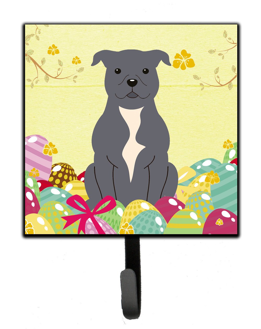 Easter Eggs Staffordshire Bull Terrier Blue Leash or Key Holder BB6046SH4 by Caroline's Treasures