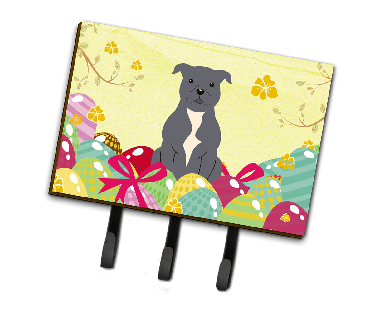 Easter Eggs Staffordshire Bull Terrier Blue Leash or Key Holder BB6046TH68  the-store.com.