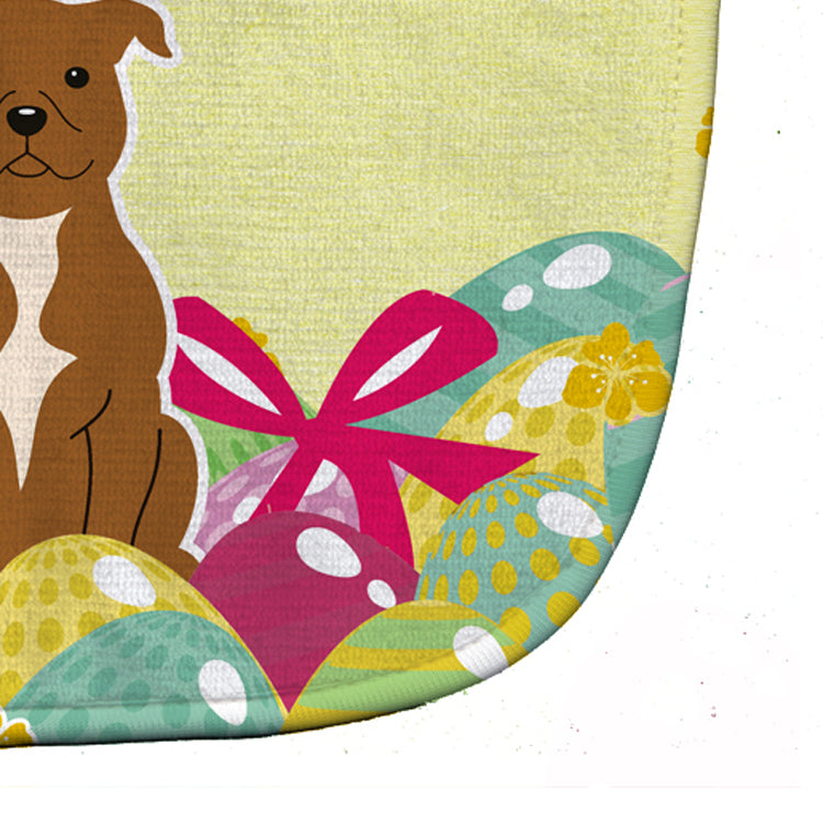 Easter Eggs Staffordshire Bull Terrier Brown Baby Bib BB6047BIB - the-store.com