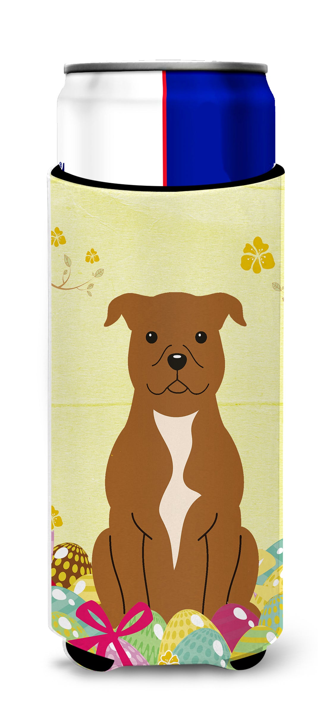 Easter Eggs Staffordshire Bull Terrier Brown  Ultra Hugger for slim cans BB6047MUK  the-store.com.