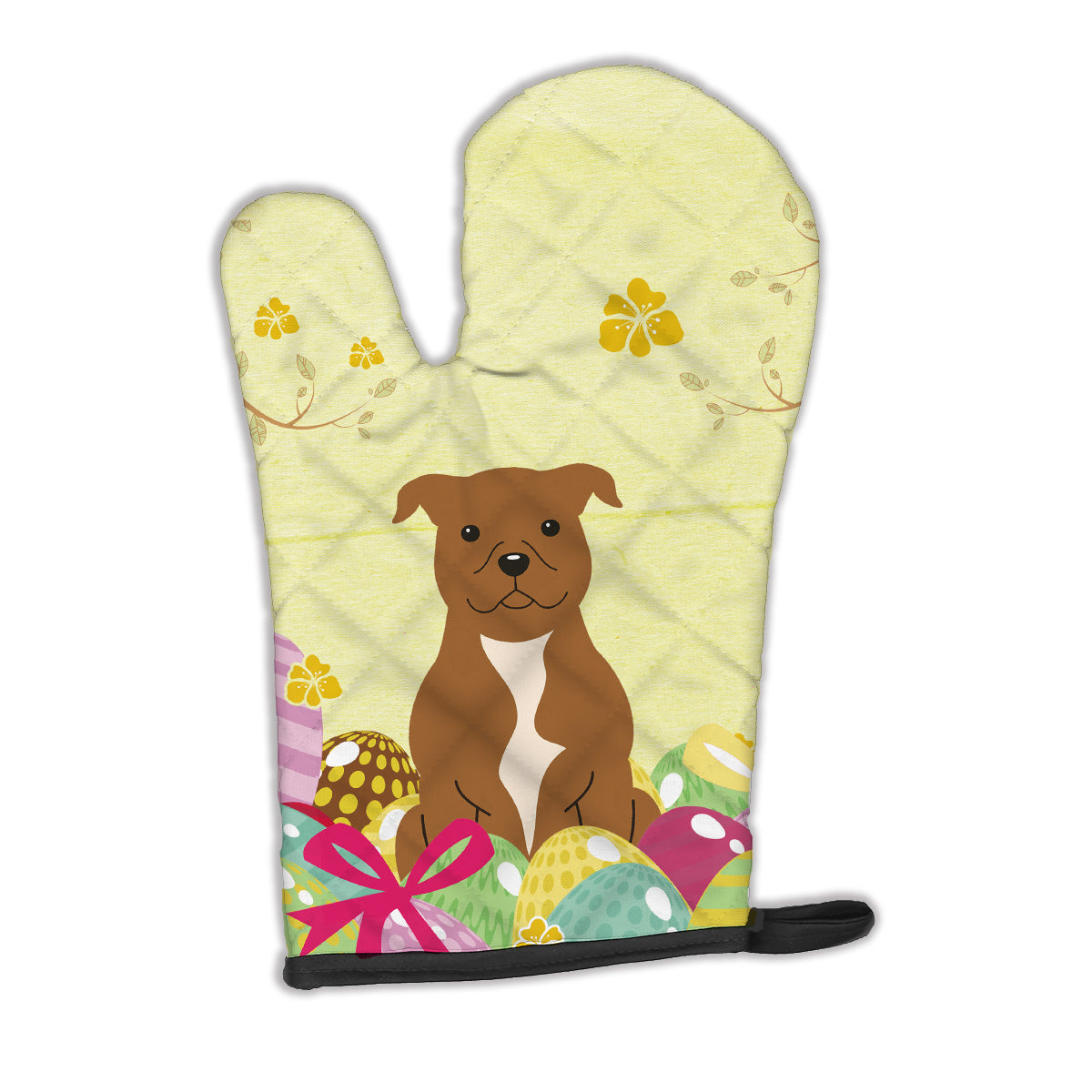 Easter Eggs Staffordshire Bull Terrier Brown Oven Mitt BB6047OVMT  the-store.com.