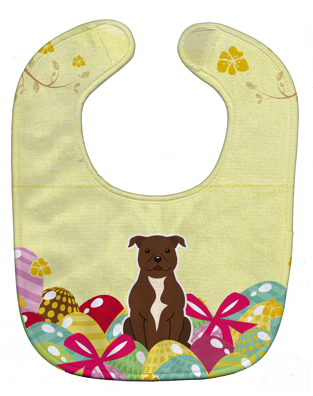 Easter Eggs Staffordshire Bull Terrier Chocolate Baby Bib BB6048BIB - the-store.com