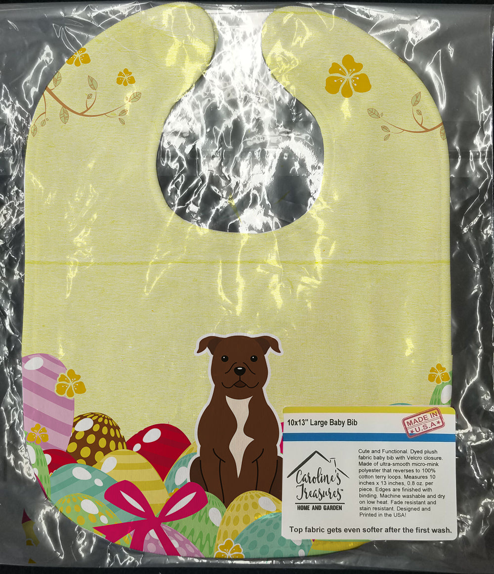 Easter Eggs Staffordshire Bull Terrier Chocolate Baby Bib BB6048BIB - the-store.com