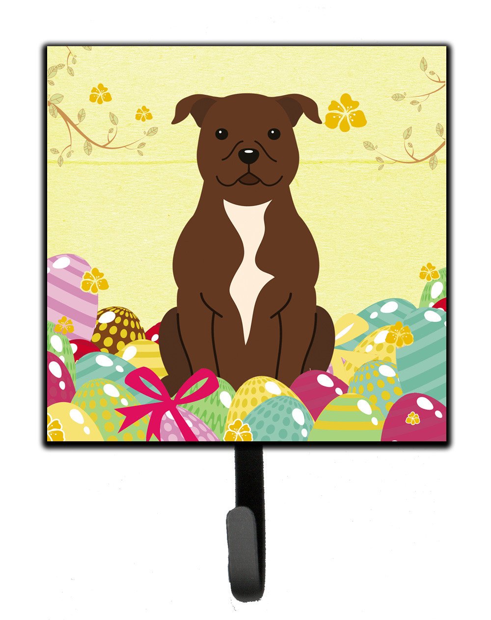 Easter Eggs Staffordshire Bull Terrier Chocolate Leash or Key Holder BB6048SH4 by Caroline's Treasures