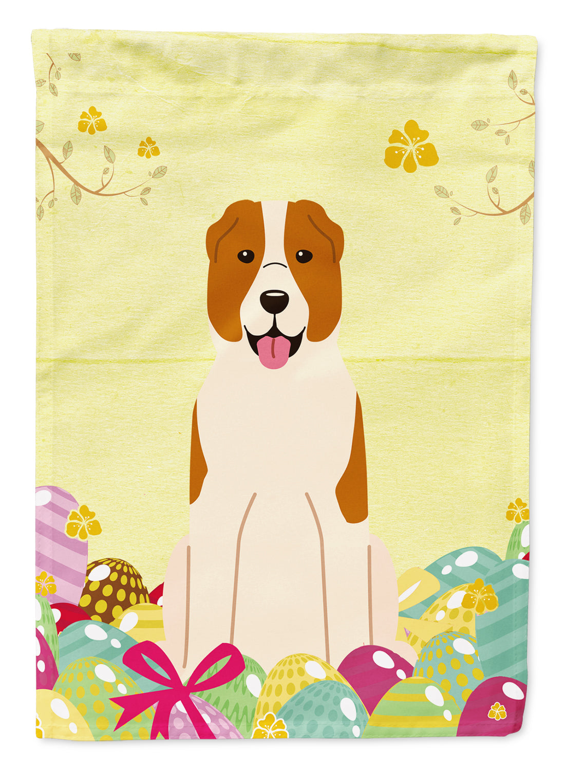 Easter Eggs Central Asian Shepherd Dog Flag Garden Size BB6049GF  the-store.com.