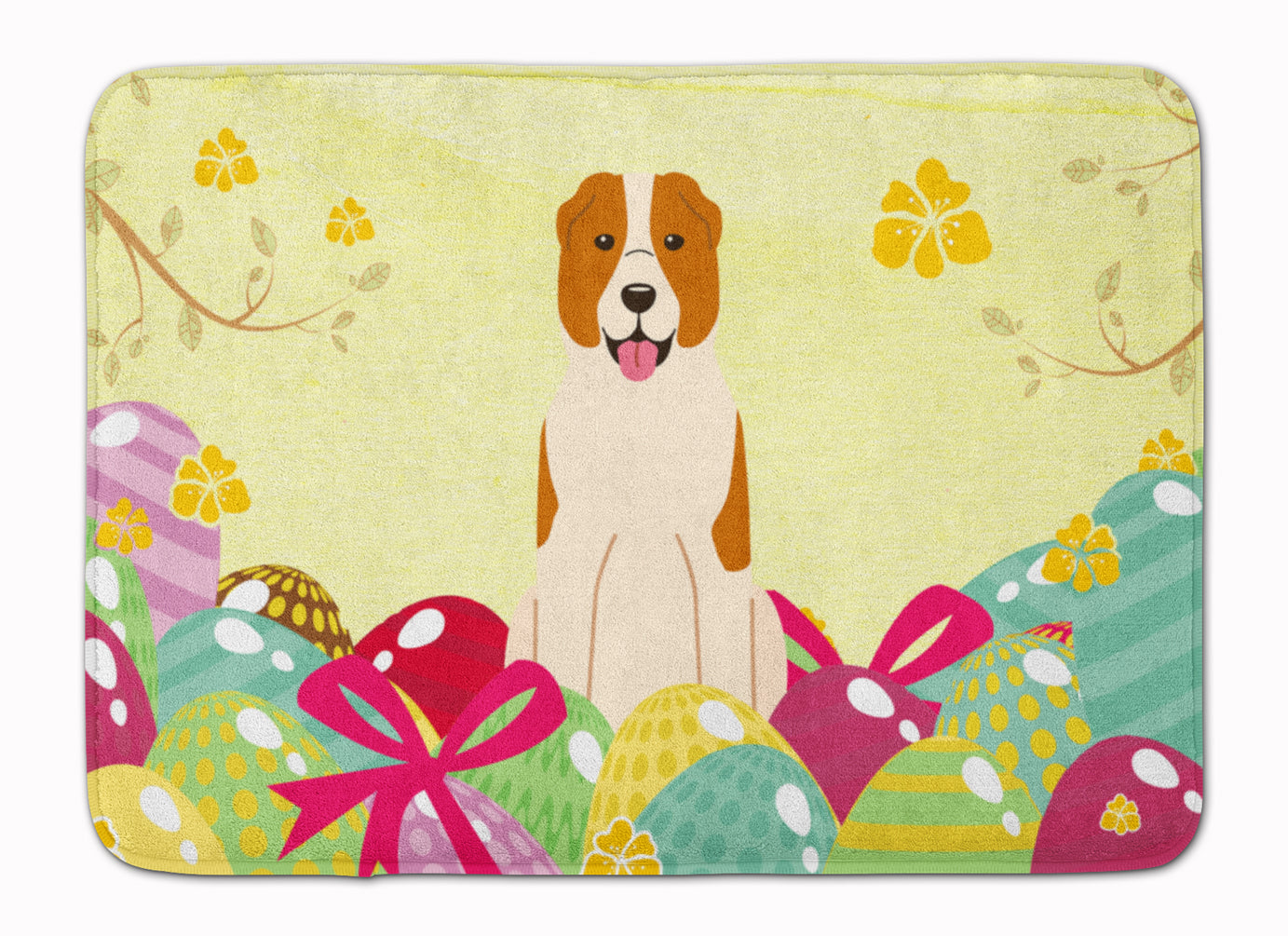 Easter Eggs Central Asian Shepherd Dog Machine Washable Memory Foam Mat BB6049RUG - the-store.com