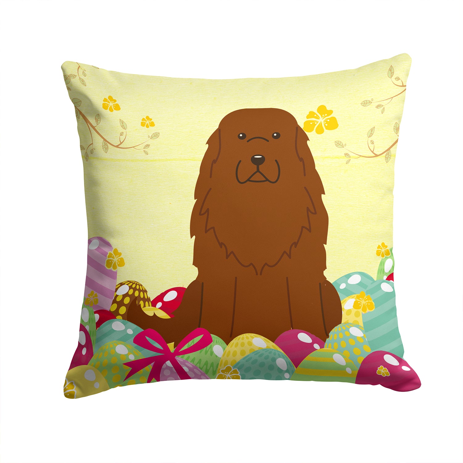 Easter Eggs Caucasian Shepherd Dog Fabric Decorative Pillow BB6050PW1414 - the-store.com