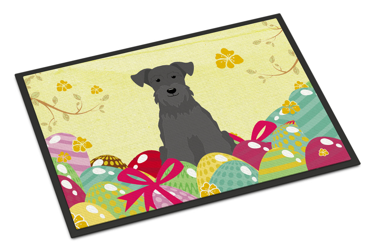 Easter Eggs Miniature Schanuzer Black Indoor or Outdoor Mat 18x27 BB6051MAT - the-store.com