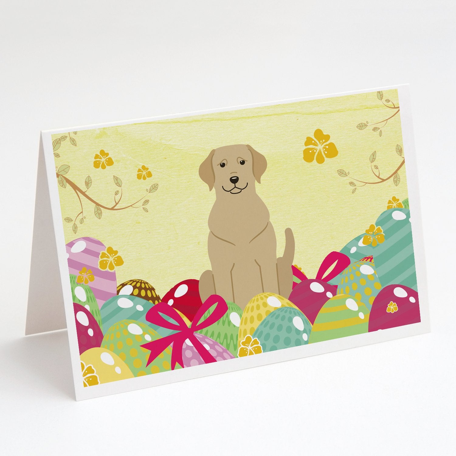 Buy this Easter Eggs Yellow Labrador Greeting Cards and Envelopes Pack of 8