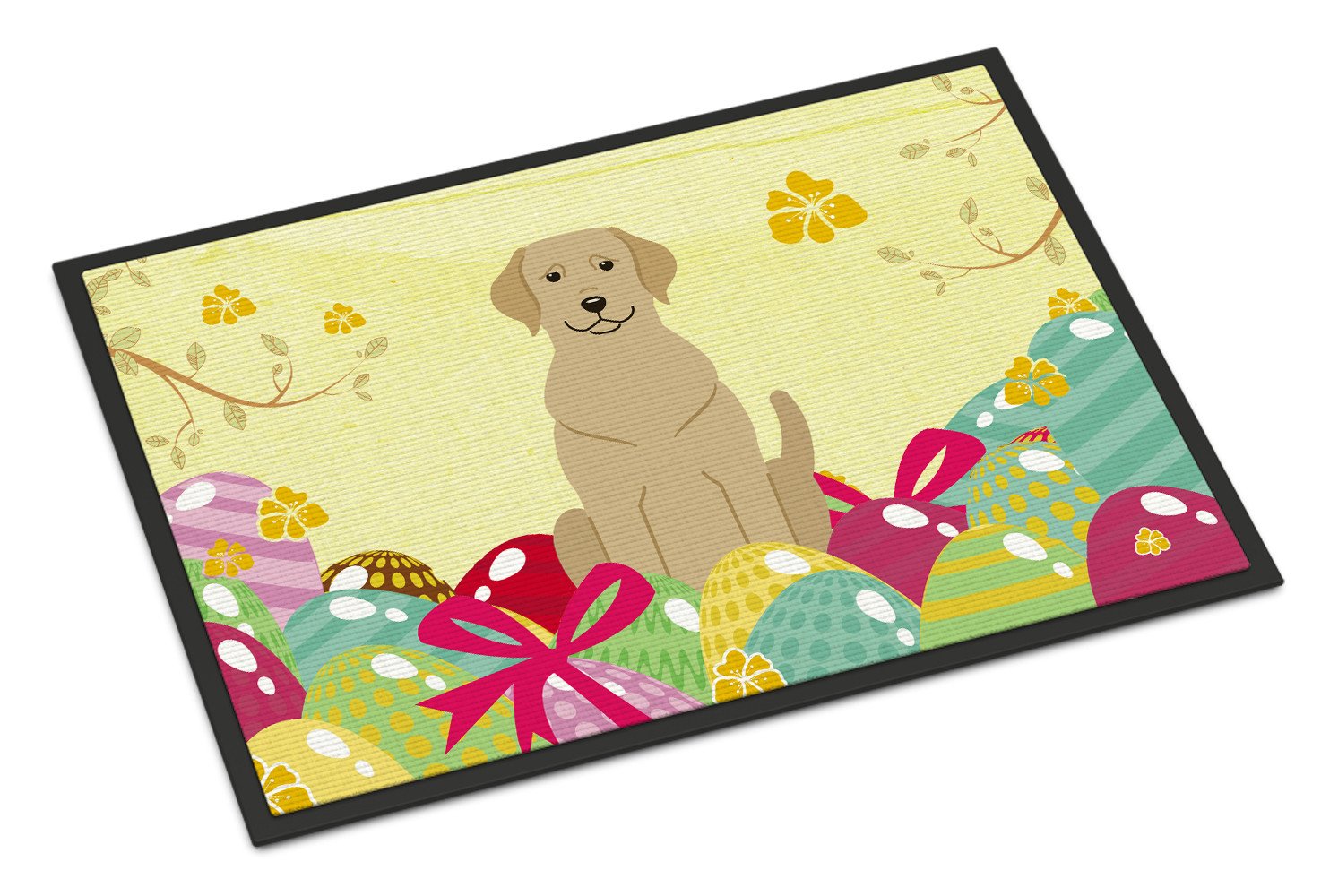 Easter Eggs Yellow Labrador Indoor or Outdoor Mat 24x36 BB6055JMAT by Caroline's Treasures