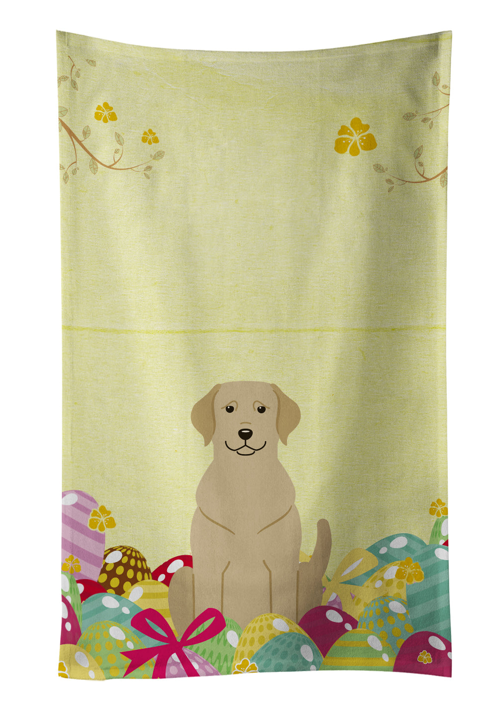 Easter Eggs Yellow Labrador Kitchen Towel BB6055KTWL - the-store.com