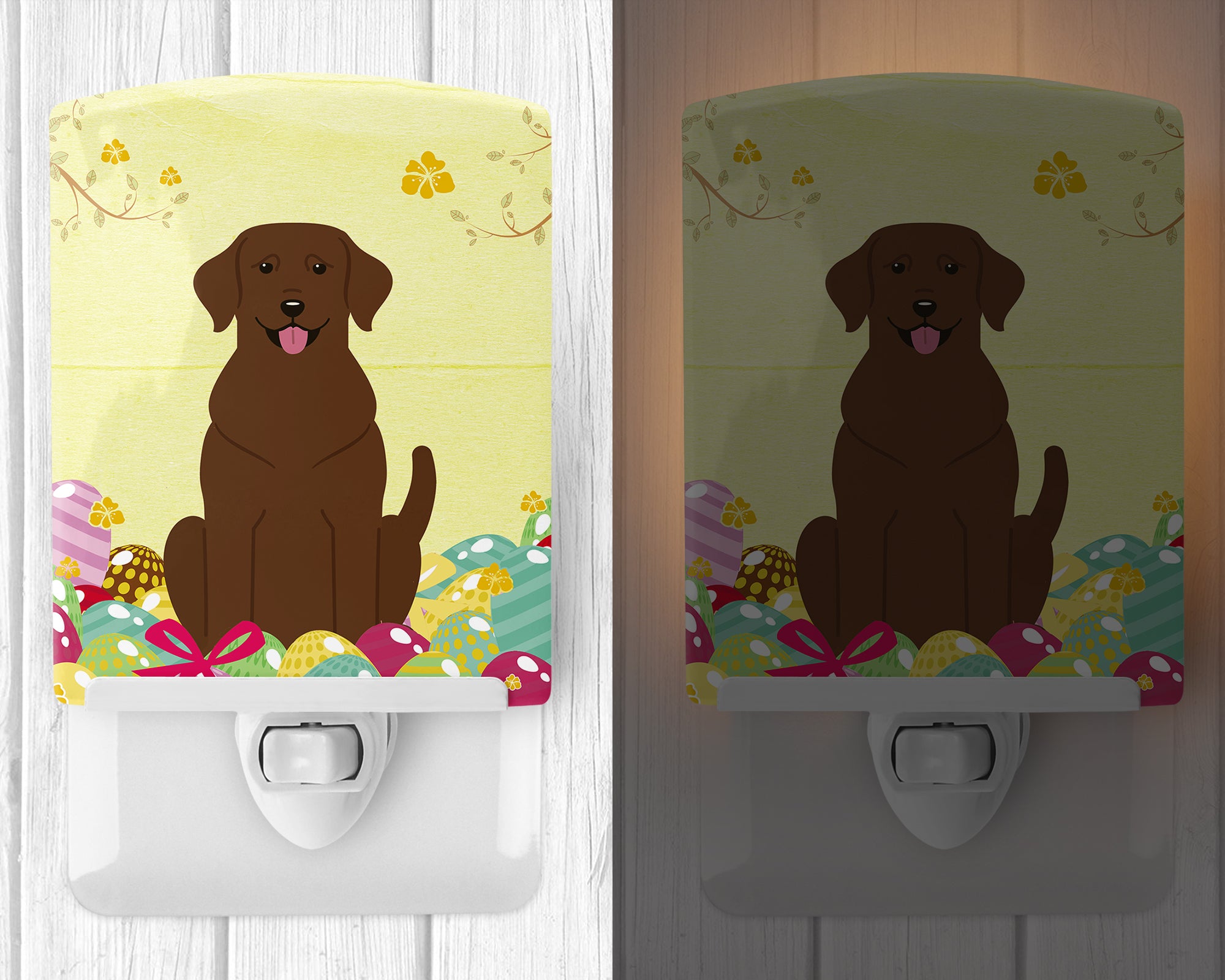 Easter Eggs Chocolate Labrador Ceramic Night Light BB6056CNL - the-store.com