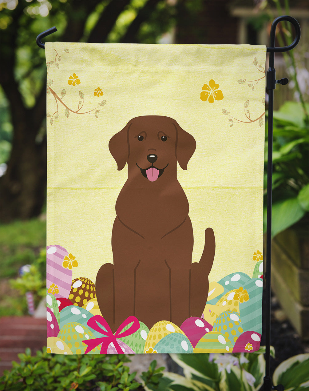 Easter Eggs Chocolate Labrador Flag Garden Size BB6056GF  the-store.com.