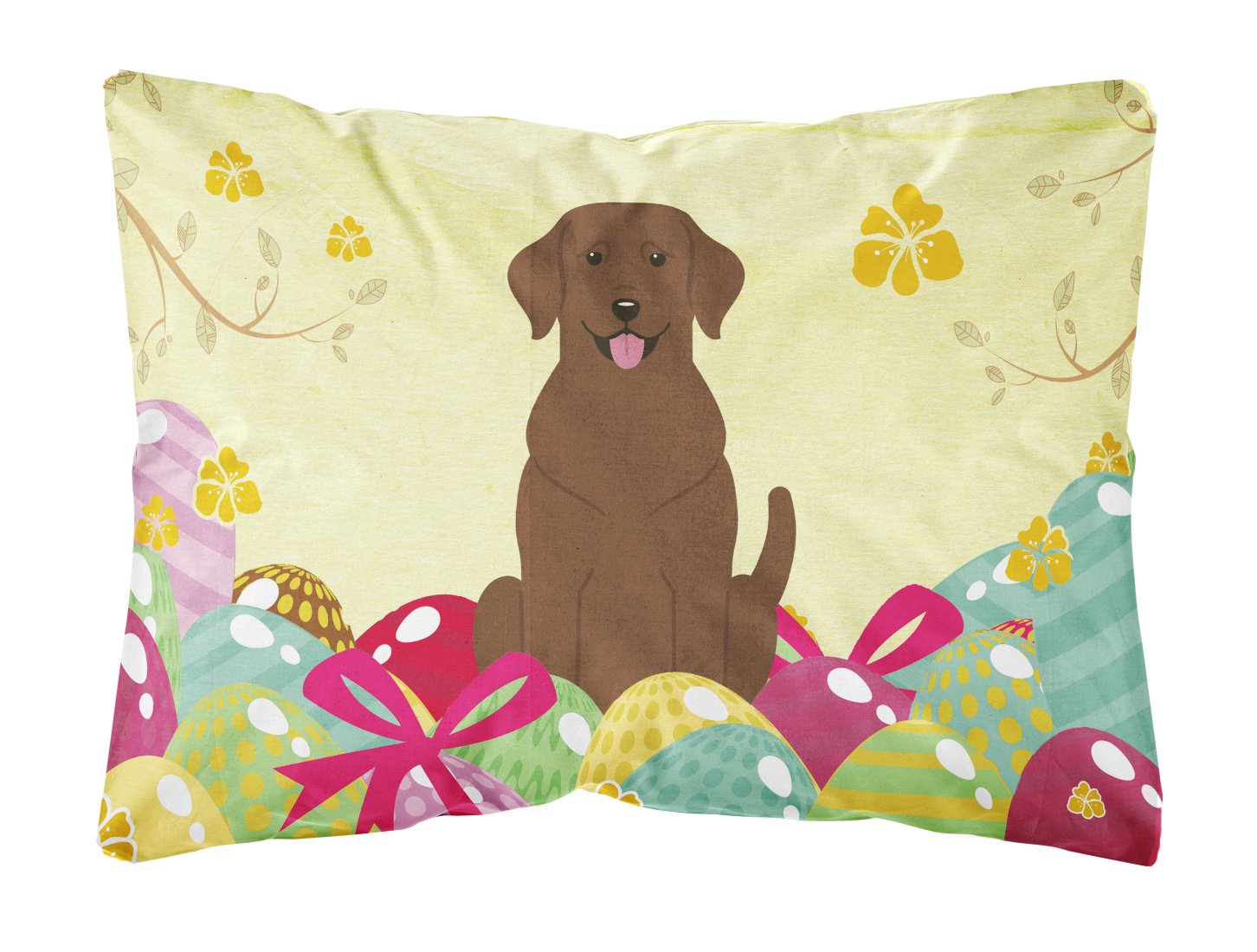 Easter Eggs Chocolate Labrador Canvas Fabric Decorative Pillow BB6056PW1216 by Caroline's Treasures