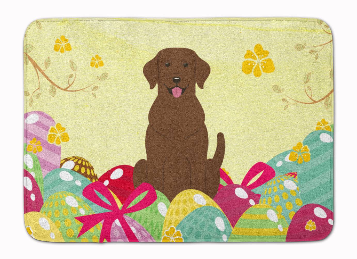 Easter Eggs Chocolate Labrador Machine Washable Memory Foam Mat BB6056RUG - the-store.com