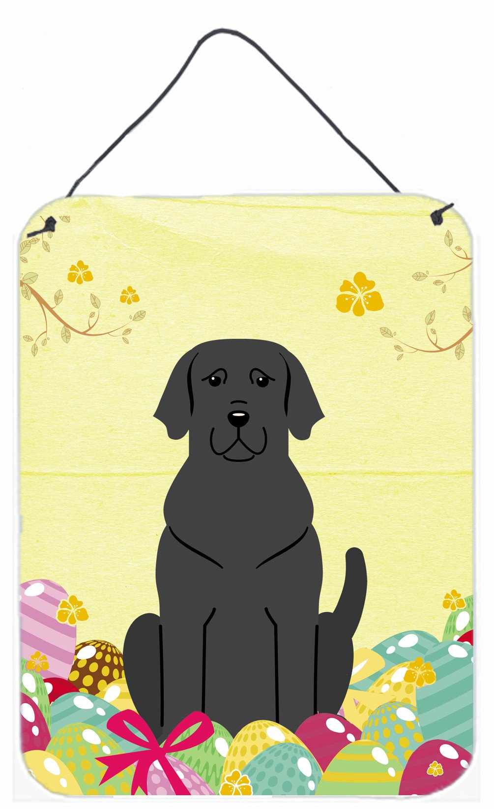 Easter Eggs Black Labrador Wall or Door Hanging Prints BB6057DS1216 by Caroline&#39;s Treasures