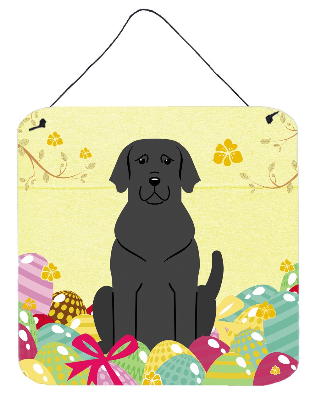 Easter Eggs Black Labrador Wall or Door Hanging Prints BB6057DS66 by Caroline&#39;s Treasures